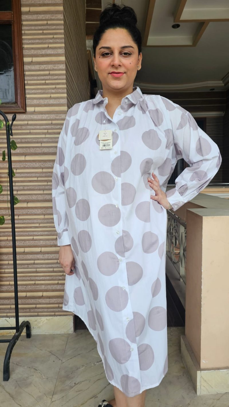 polka shirt dress