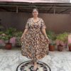 Brown Floral Middi Dress - Image 2