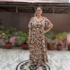 Brown Floral Middi Dress - Image 5