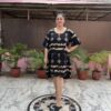 Golden Black Linen Dress - Image 2
