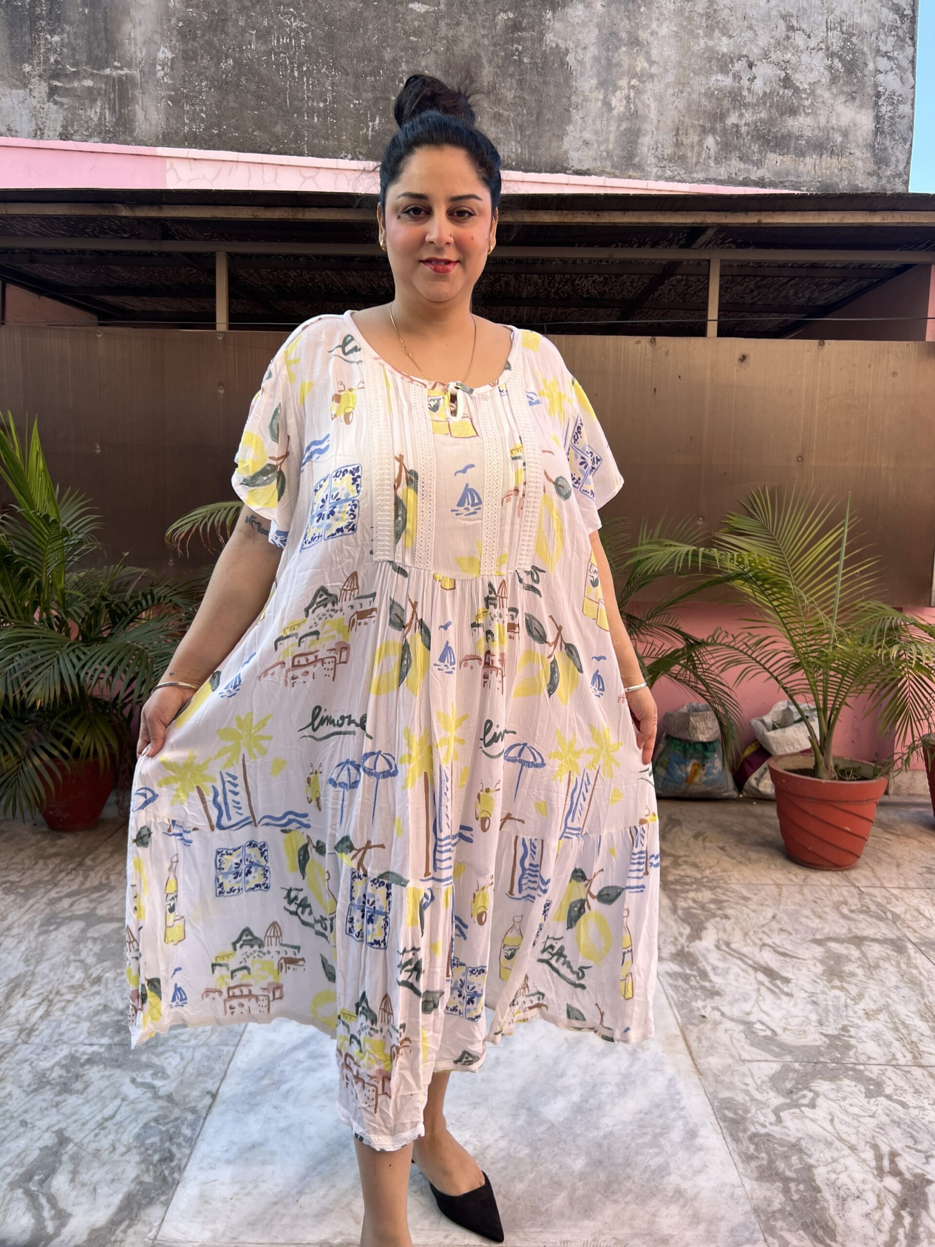 Flared Middi Dress - Image 3