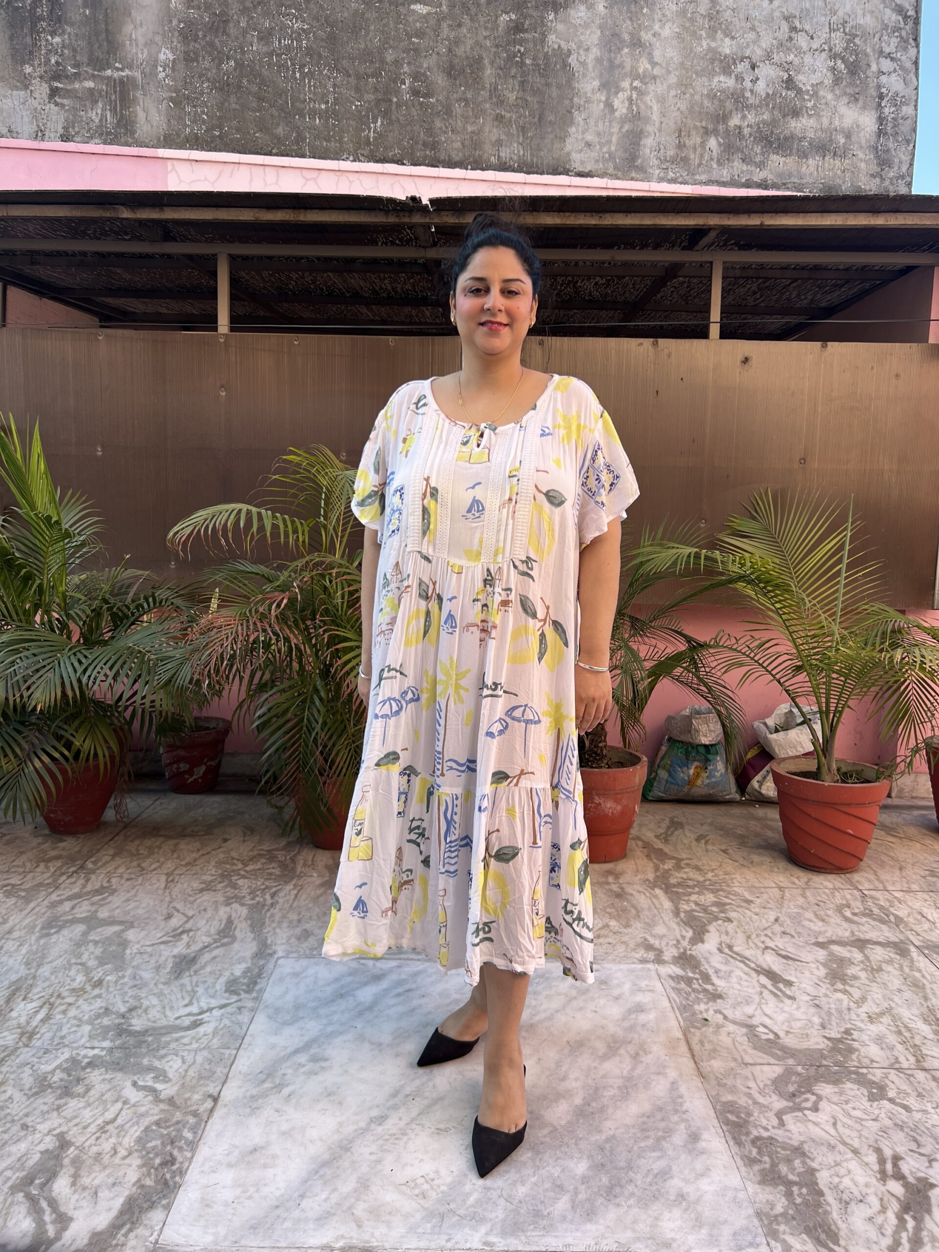 Flared Middi Dress - Image 7