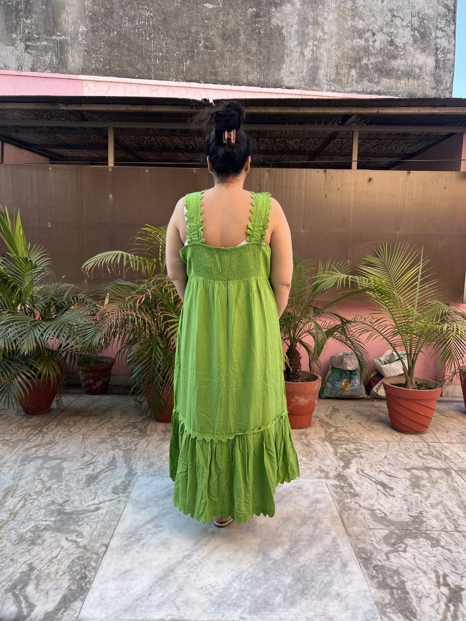 Green linen maxi dress - Image 2