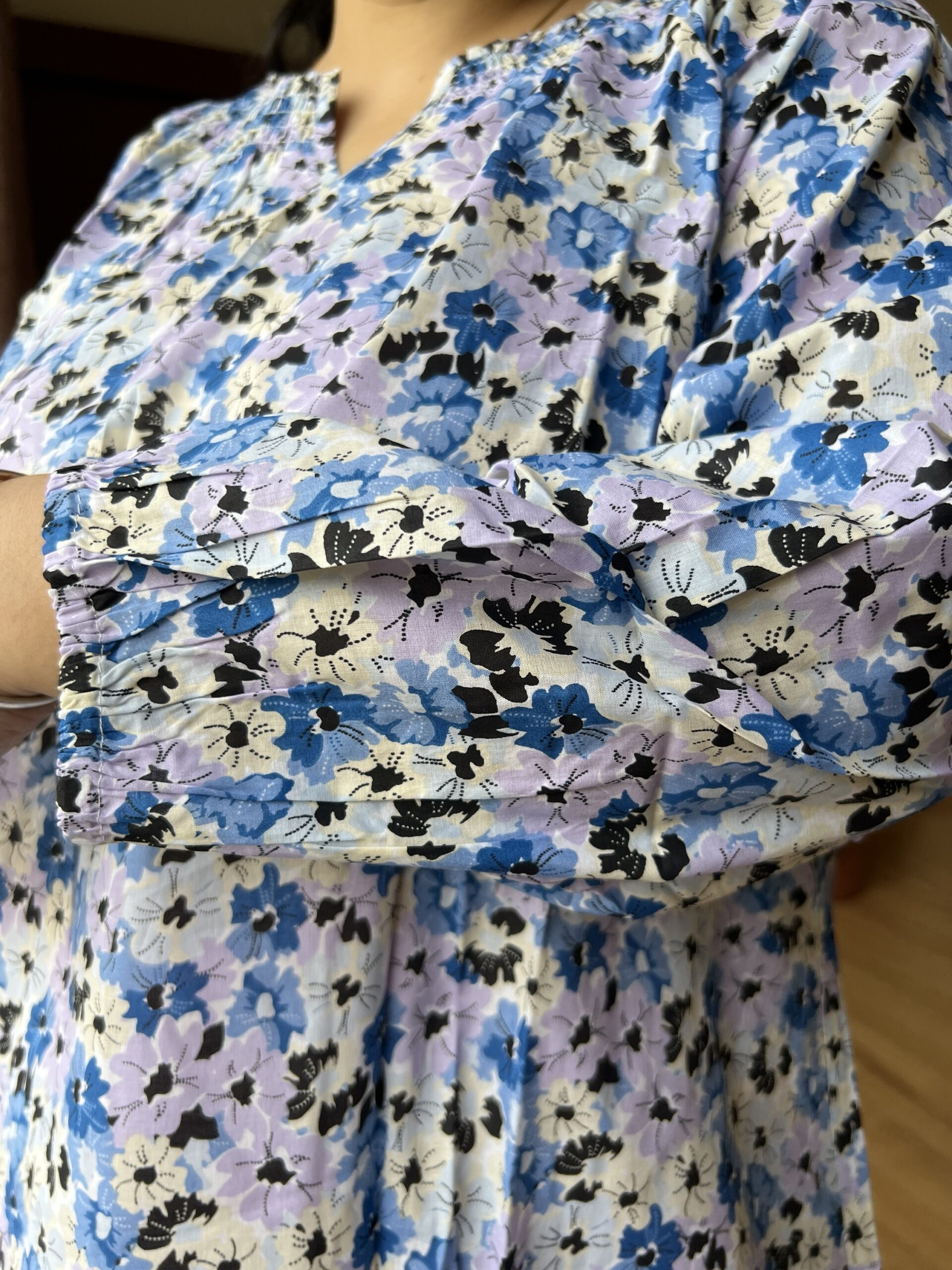 Cotton floral short dress - Image 3