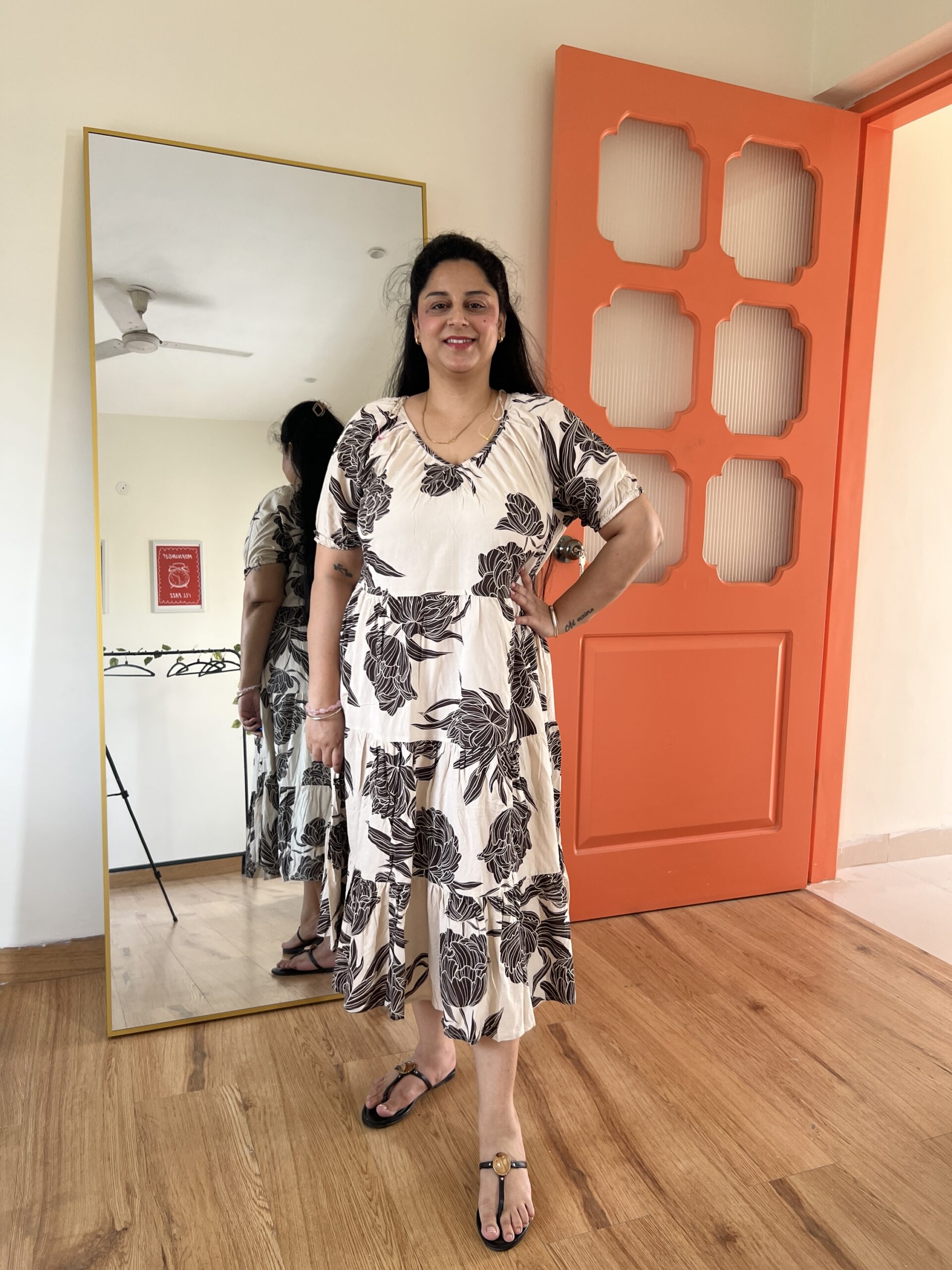 Linen cotton middi dress - Image 5