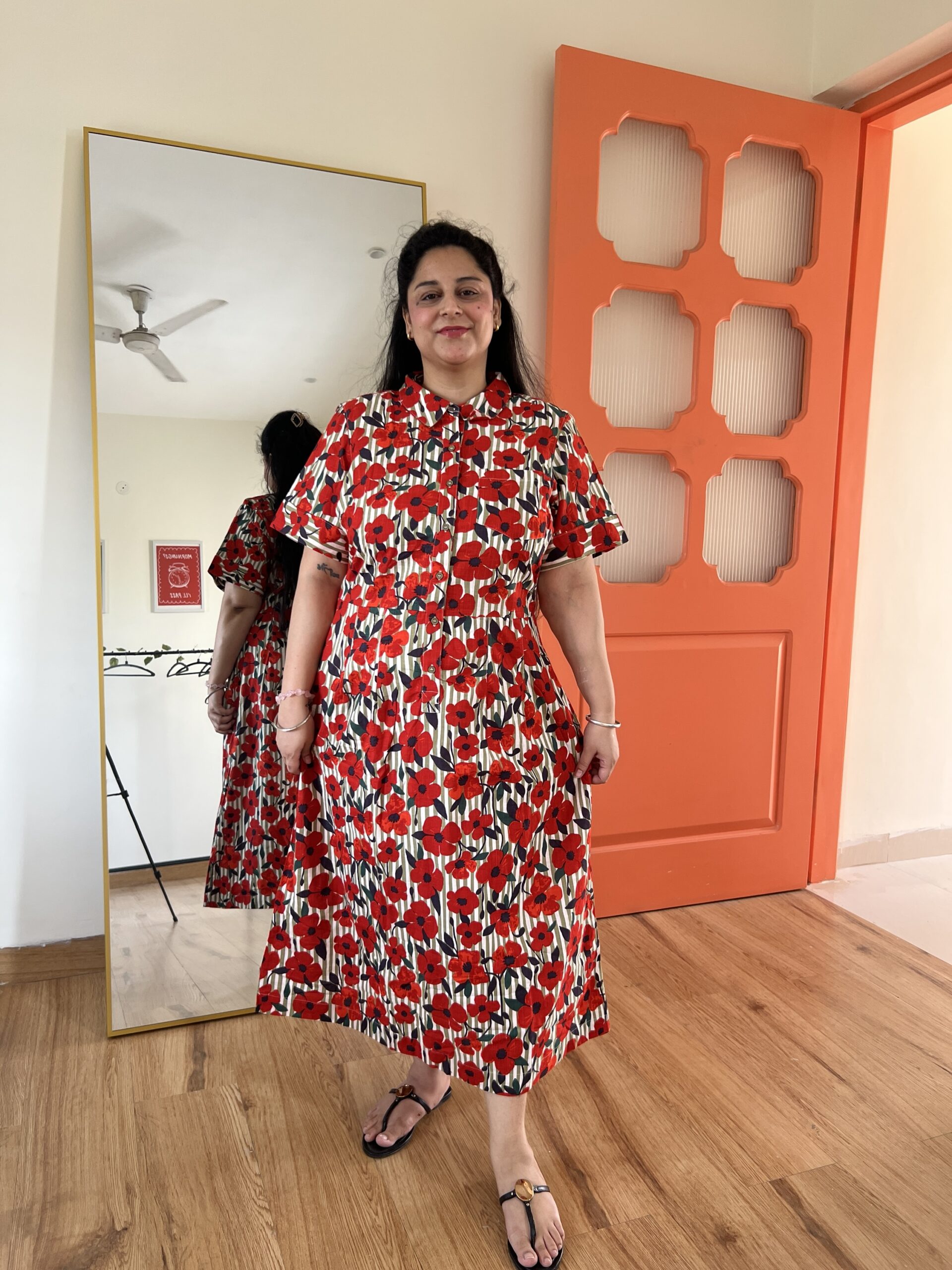 Linen cotton floral dress - Image 5