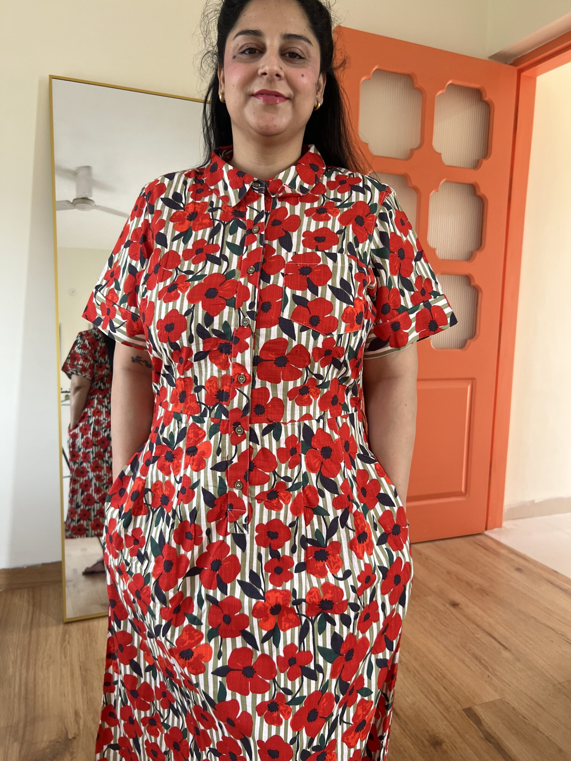 Linen cotton floral dress - Image 3