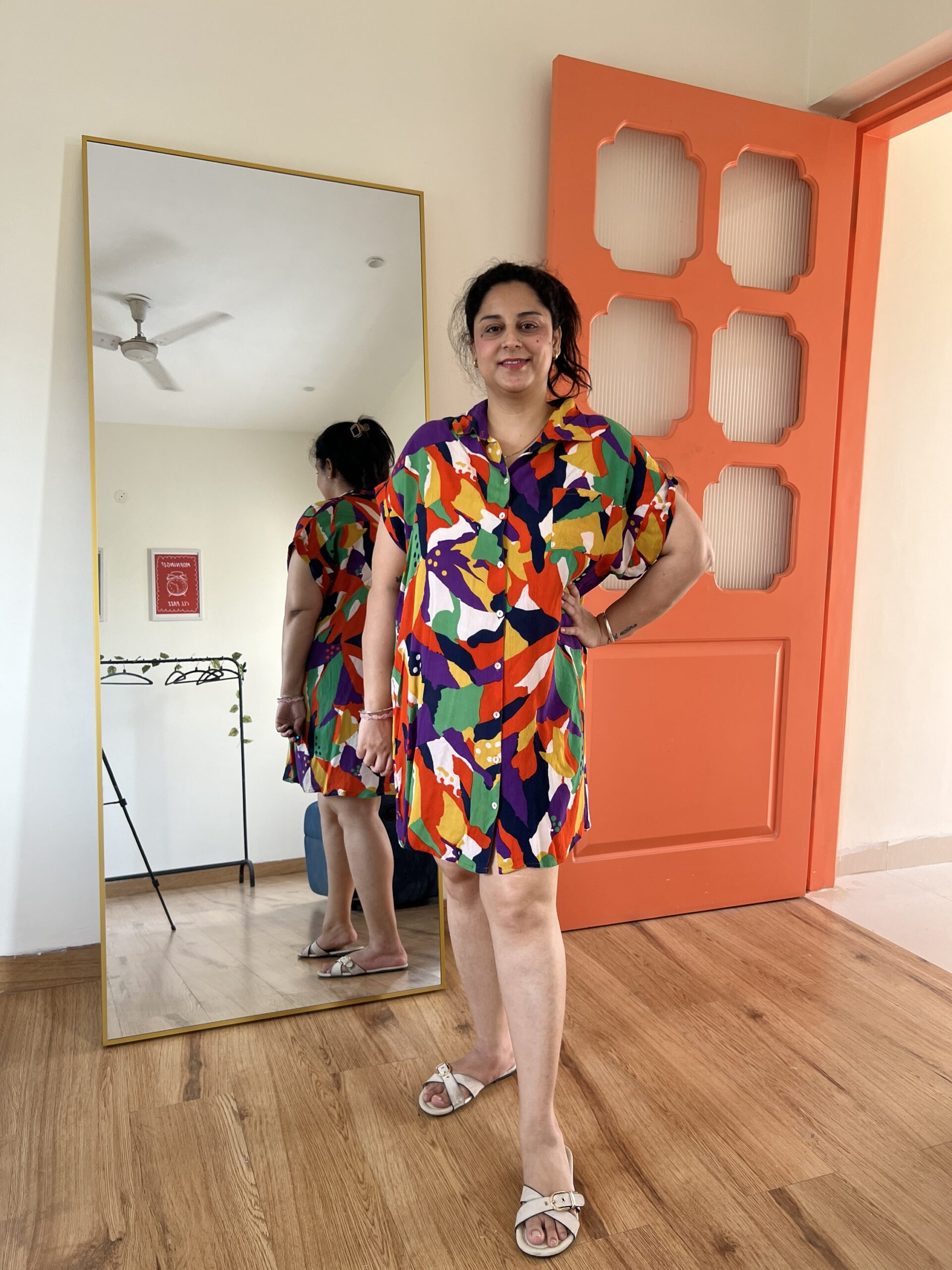 Buttoned shirt dress