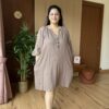Brown LinenCotton Dress