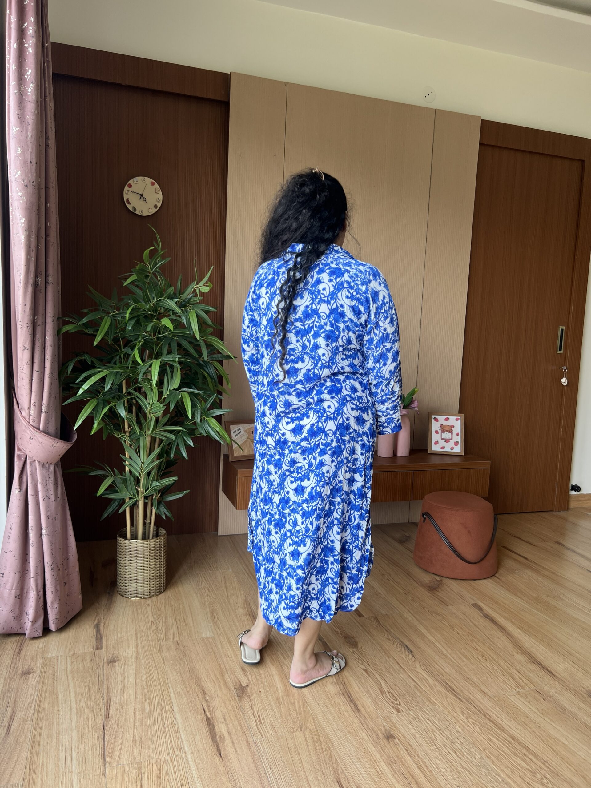 Floral BLue Slit Dress - Image 8