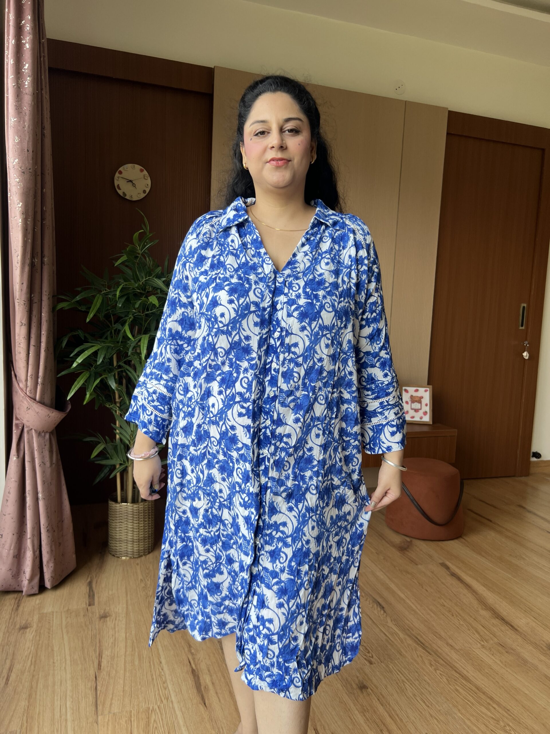 Floral BLue Slit Dress - Image 6