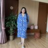 Floral BLue Slit Dress