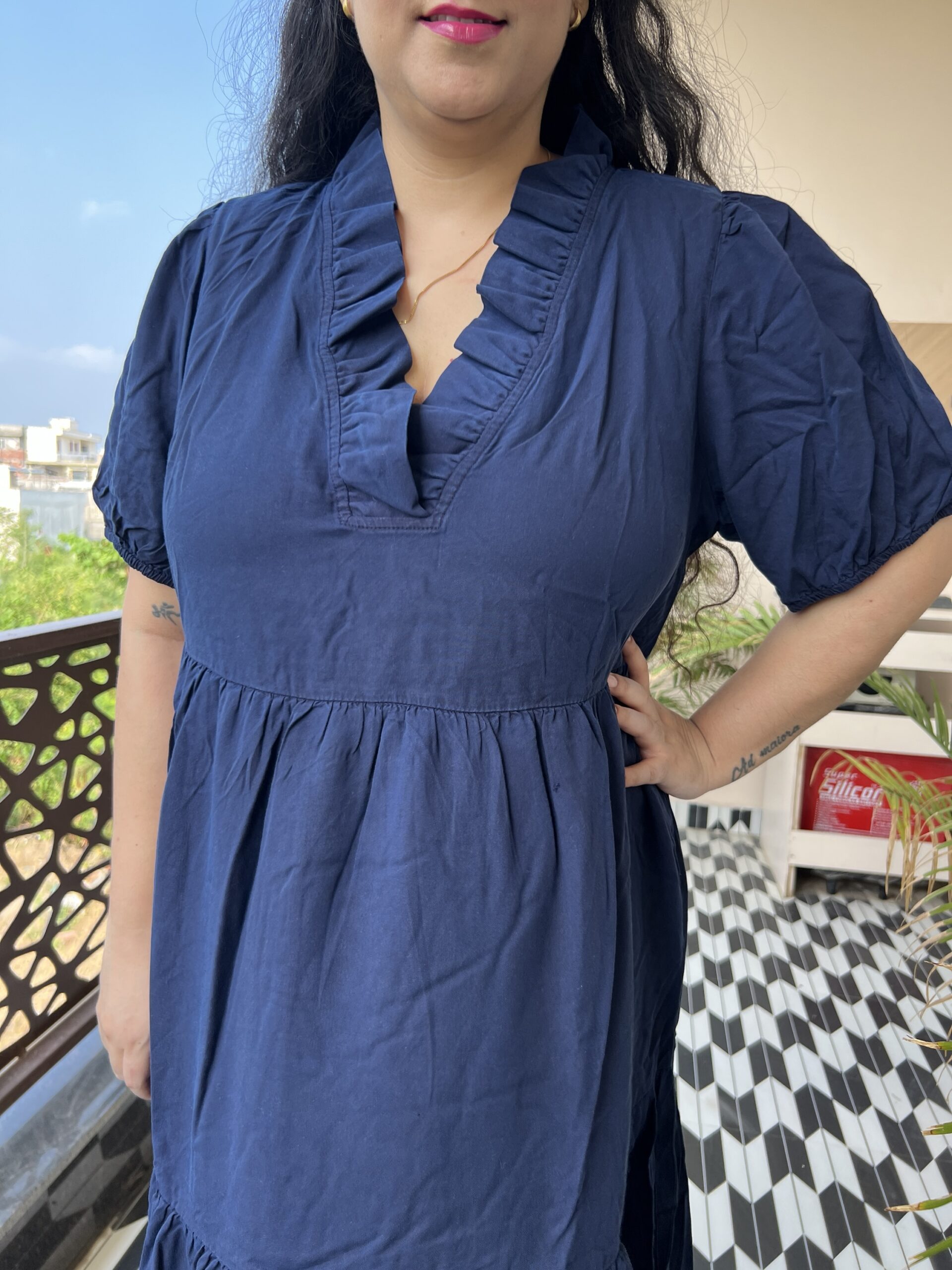Rayon cotton middi dress - Image 2