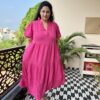 Rayon cotton middi dress